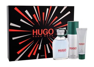 Komplekt Hugo Boss Hugo: tualettvesi EDT meestele 125 ml + spreideodorant meestele 150 ml + dušigeel meestele 50 ml hind ja info | Parfüümid meestele | hansapost.ee