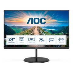 LCD Monitor|AOC|Q24V4EA|23.8"|Panel IPS|1920x1080|16:9|75Hz|Matte|4 ms|Speakers|Tilt|Colour Black|Q24V4EA hind ja info | Monitorid | hansapost.ee