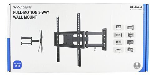 Deltaco ARM-1200, Vesa 200x200-400x400, 32-55" цена и информация | Teleri seinakinnitused ja hoidjad | hansapost.ee