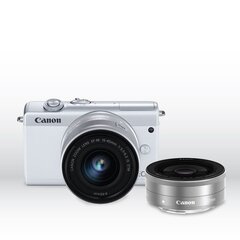 Canon EOS M200 15-45mm IS STM + EF-M 22mm IS STM (White) цена и информация | Цифровые фотоаппараты | hansapost.ee