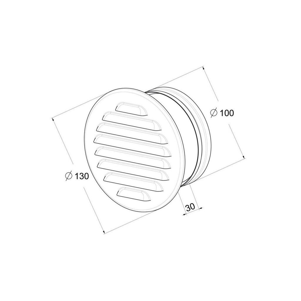 Ventilatsioonirest Awenta, 100mm, metall цена и информация | Vannitoa ventilaatorid | hansapost.ee