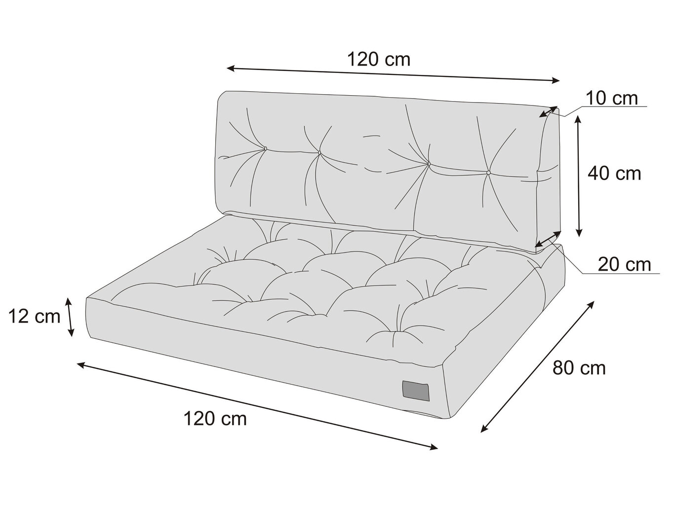 2 padja komplekt euroalusele Hobbygarden Leo, tumehall/hall цена и информация | Toolipadjad ja toolikatted | hansapost.ee