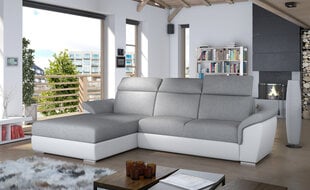 Мягкий угловой диван Trevisco, серый/белый цена и информация | Угловые диваны | hansapost.ee