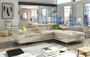 Мягкий угловой диван Armando, желтый/черный цена и информация | Угловые диваны | hansapost.ee