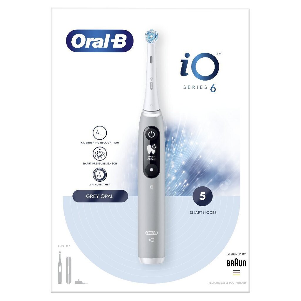 Oral-B iO6 Series Grey Opal hind ja info | Elektrilised hambaharjad | hansapost.ee