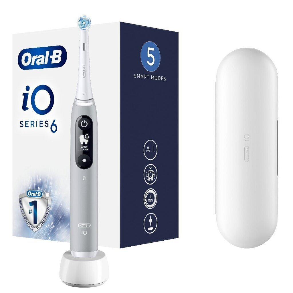 Oral-B iO6 Series Grey Opal цена и информация | Elektrilised hambaharjad | hansapost.ee