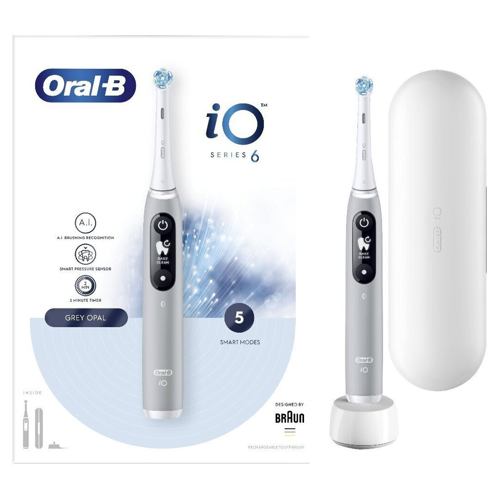 Oral-B iO6 Series Grey Opal hind ja info | Elektrilised hambaharjad | hansapost.ee