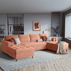 Pehme nurgadiivan Milo Casa Santo 6S, roosa/must price and information | Corner sofas and corner sofa beds | hansapost.ee