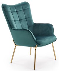 Кресло Halmar Castel, зеленое / золотое цена и информация | Кресла | hansapost.ee