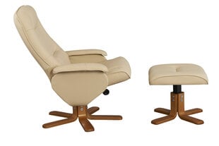 Кресло с подставкой для ног Notio Living Napoli, кремового/дубового цвета  цена и информация | Кресла | hansapost.ee