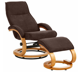 Кресло с пуфом Notio Living Paprika I, коричневое/цвета дуба цена и информация | Кресла | hansapost.ee