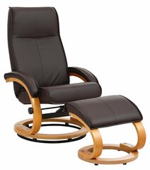 Кресло с пуфом Notio Living Paprika Pu, коричневое/цвета дуба цена и информация | Кресла | hansapost.ee