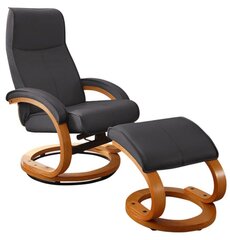 Кресло с подставкой для ног Notio Living Paprika, черного/дубового цвета цена и информация | Кресла | hansapost.ee