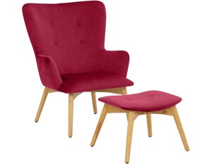 Кресло с подножкой Notio Living Newman, красное цена и информация | Кресла | hansapost.ee