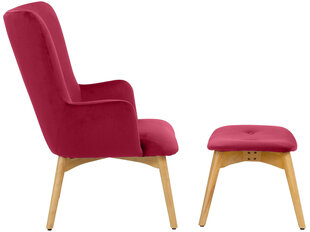 Кресло с подножкой Notio Living Newman, красное цена и информация | Кресла | hansapost.ee