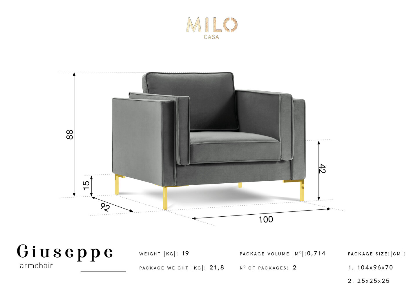 Tugitool Milo Casa Giuseppe, beeži värvi hind ja info | Tugitoolid | hansapost.ee