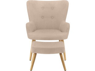 Кресло с подножкой Notio Living Chanel, кремовое цена и информация | Уличные кресла | hansapost.ee