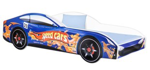 Voodi madratsiga Car BED-BLUE-4, 140x70 cm, sinine hind ja info | Lastevoodid | hansapost.ee