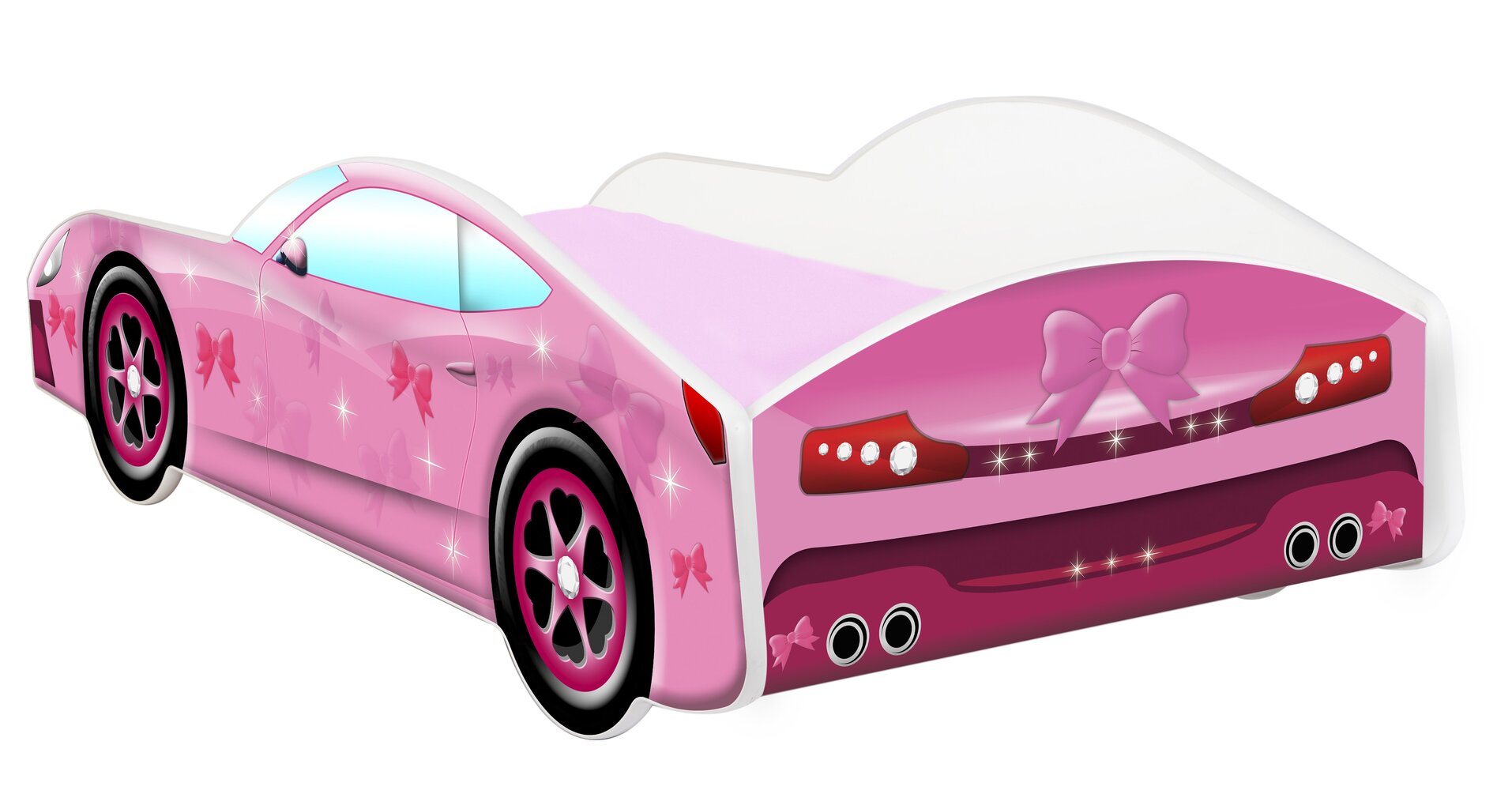 Voodi madratsiga Car BED-PINK-2, 140x70 cm, roosa цена и информация | Lastevoodid | hansapost.ee