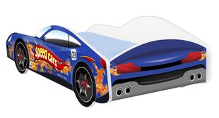 Voodi madratsiga Car BED-BLUE-4, 160x80 cm, sinine hind ja info | Lastevoodid | hansapost.ee