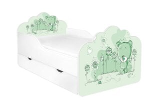 Детская кровать с матрасом и ящиком для постельного белья POLA 18, 140x70 см цена и информация | Детские кровати | hansapost.ee