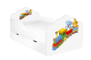 Детская кровать с матрасом и ящиком для постельного белья POLA 19, 140x70 см цена и информация | Детские кровати | hansapost.ee