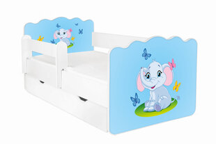 Кровать с матрасом, ящиком для белья и съемной защитой ALEX 25, 140x70 см цена и информация | Детские кровати | hansapost.ee