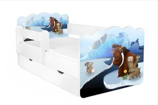Кровать с матрасом, ящиком для белья и съемной защитой ALEX 68, 140x70 см цена и информация | Детские кровати | hansapost.ee