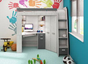 Двухъярусная кровать Antresola P, 200 x 80 см, белый/серый цвет цена и информация | Meblocross Детская мебель | hansapost.ee