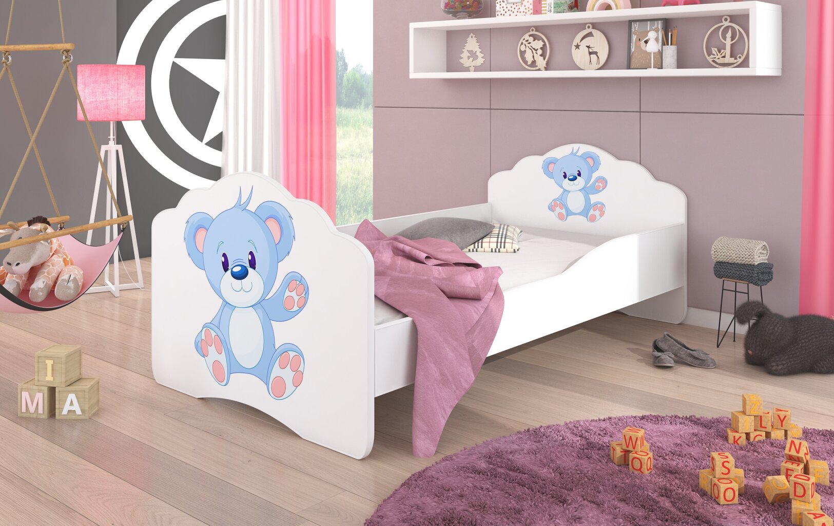 Lastevoodi ADRK Furniture Casimo Blue Bear, 140x70cm цена и информация | Lastevoodid | hansapost.ee