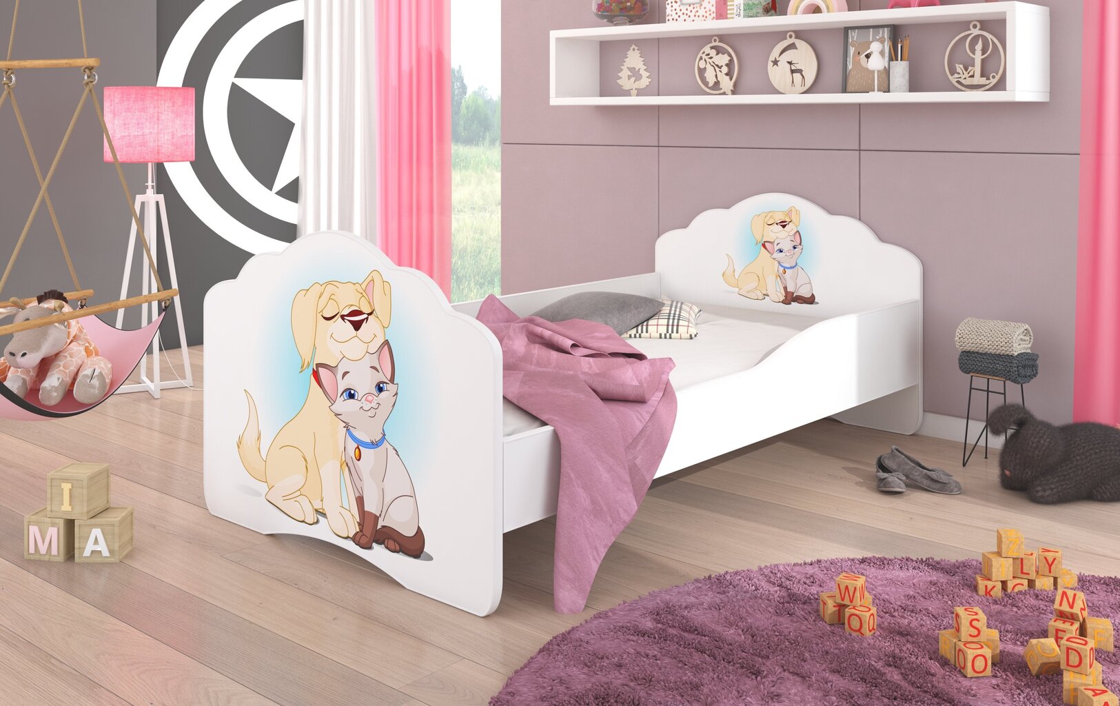 Lastevoodi ADRK Furniture Casimo Dog and Cat, 160x80cm hind ja info | Lastevoodid | hansapost.ee