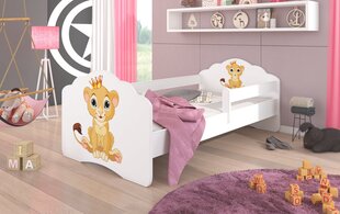 Lastevoodi eemaldatava kaitsega ADRK Furniture Casimo Lion, 70x140 cm цена и информация | Детские кровати | hansapost.ee
