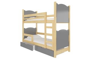 Кровать двухъярусная Maraba, 180x75 см, серая / коричневая цена и информация | Детские кровати | hansapost.ee