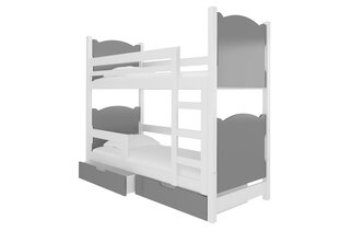 Кровать двухъярусная Maraba, 180x75 см, серая / белая цена и информация | Детские кровати | hansapost.ee