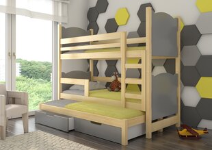 Кровать двухъярусная Leticia, 180x75 см/172x75 см, серая/коричневая цена и информация | Детские кровати | hansapost.ee