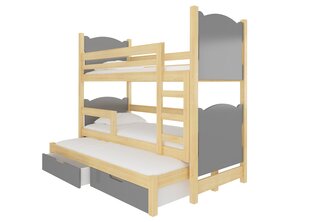 Кровать двухъярусная Leticia, 180x75 см/172x75 см, серая/коричневая цена и информация | Детские кровати | hansapost.ee