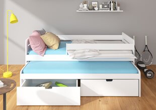 Lastevoodi ADRK Furniture Tomi 180x80 küljekaitsega, valge цена и информация | Детские кровати | hansapost.ee