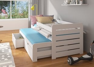 Lastevoodi ADRK Furniture Tomi 180x80 küljekaitsega, tamme värvi цена и информация | Детские кровати | hansapost.ee