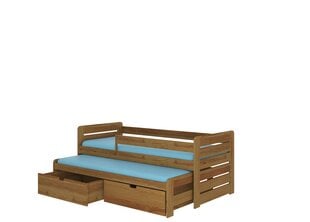 Lastevoodi ADRK Furniture Tomi 180x80 küljekaitsega, tamme värvi hind ja info | Lastevoodid | hansapost.ee