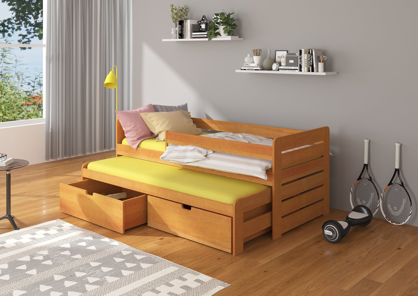 Lastevoodi ADRK Furniture Tomi 02 180x80 küljekaitsega, pruun цена и информация | Lastevoodid | hansapost.ee