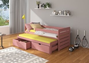 Lastevoodi ADRK Furniture Tomi 200x90 küljekaitsega, roosa цена и информация | Детские кровати | hansapost.ee