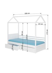 Кровать ADRK Furniture Rose 80x190 см, коричневая цена и информация | Детские кровати | hansapost.ee