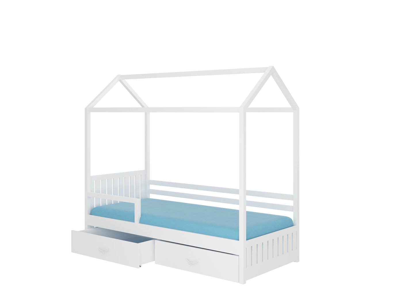Voodi ADRK Furniture Rose 80x190 cm katusega, valge/sinine цена и информация | Lastevoodid | hansapost.ee