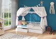 Voodi ADRK Furniture Rose 80x190 cm katusega, valge/roosa hind ja info | Lastevoodid | hansapost.ee