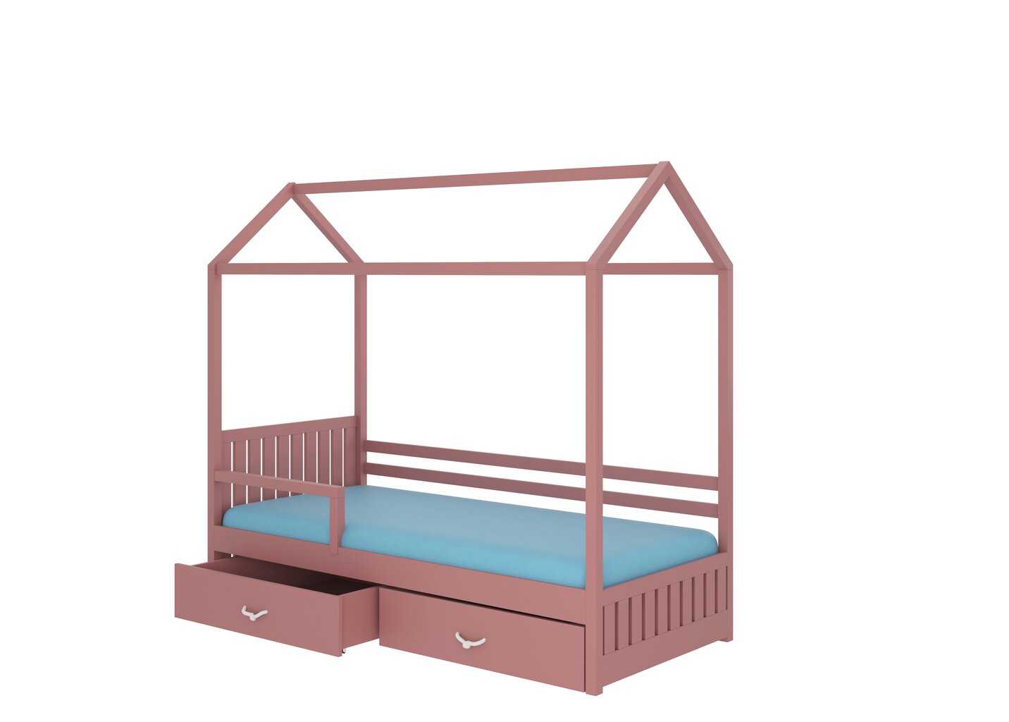 Voodi ADRK Furniture Rose 80x190 cm küljekaitsega, roosa hind ja info | Lastevoodid | hansapost.ee