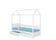Voodi ADRK Furniture Rose 80x190 cm katuse ja küljekaitsega, valge/sinine цена и информация | Lastevoodid | hansapost.ee