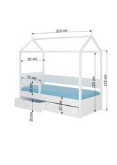 Кровать ADRK Furniture Rose 90x200 см с боковой защитой, белая цена и информация | Детские кровати | hansapost.ee