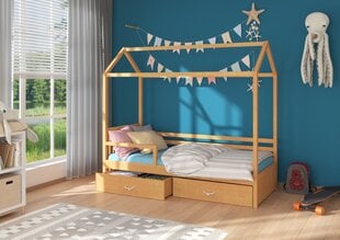 Voodi ADRK Furniture Rose 90x200 cm küljekaitsega, pruun цена и информация | Детские кровати | hansapost.ee