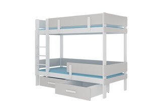 Кровать двухъярусная ADRK Furniture Etiona 90x200 см, белая/серая цена и информация | Детскиe кровати | hansapost.ee