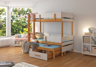 Кровать двухъярусная ADRK Furniture Etapo 90x200 см, коричневая/серая цена и информация | Детские кровати | hansapost.ee